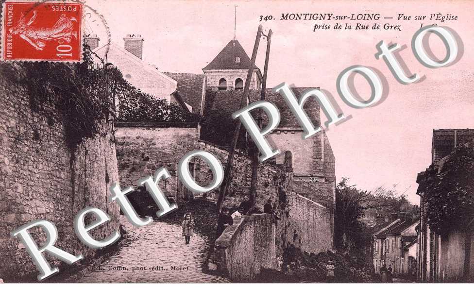 vue sur l'eglise prise de la rue de grez  