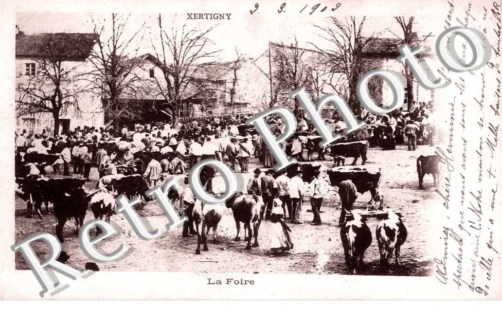 la foire  (belle carte cachet 1902)