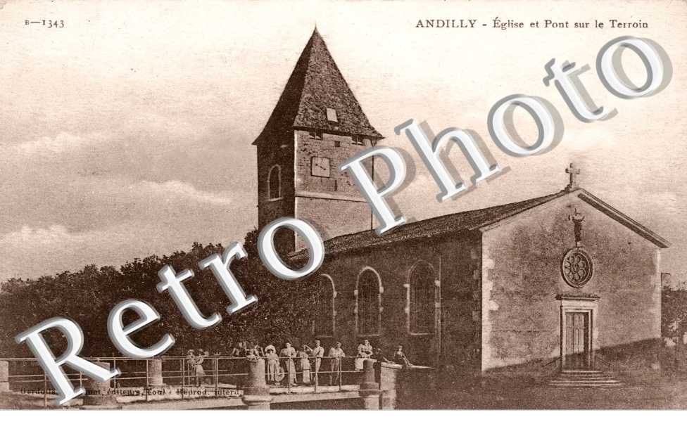 Eglise et pont sur le Terroin