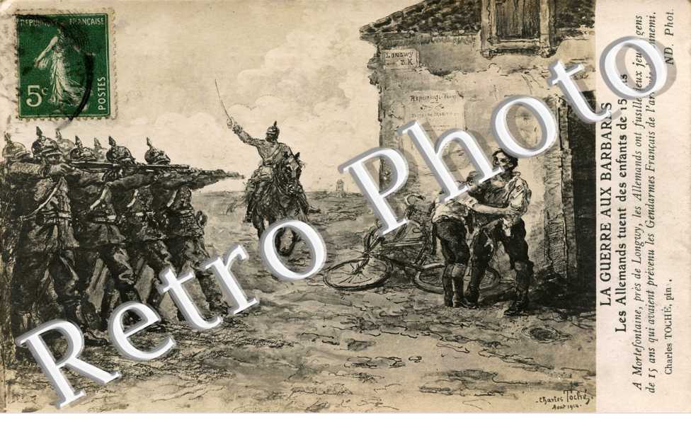 Guerre aux barbares (allemands) carte style dessin