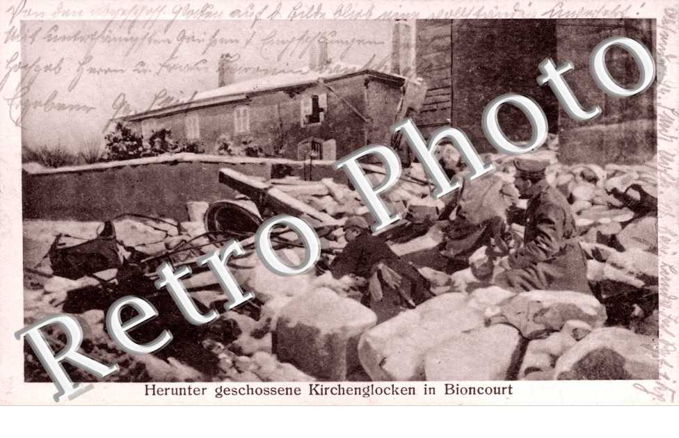 Herunter geschossene Kirchenglocken in Bioncourt
