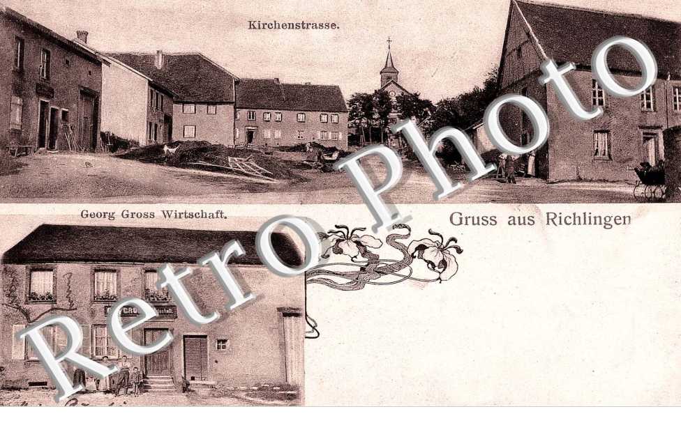 rue de l&#039;église et auberge Georg. Gross