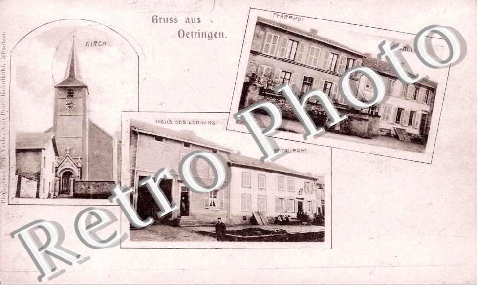 Gruss aus Oetringen Kirche Pfarrhof Schulhaus