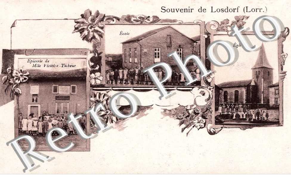Ecole, Eglise, Epicerie de Mlle Victoire Ticheur