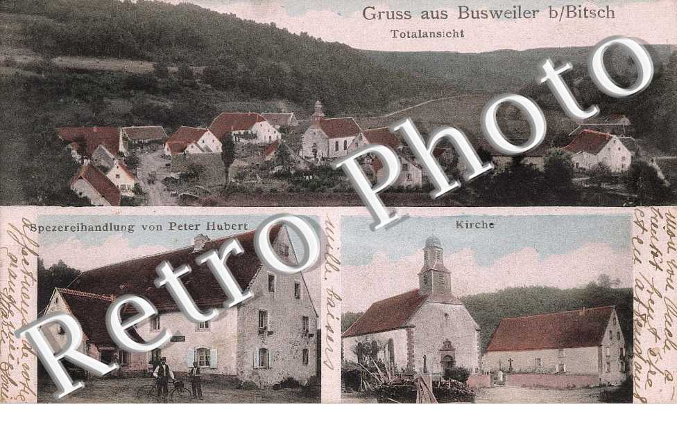Totalansicht, Kirche, Spezereihandlung von Peter Hubert