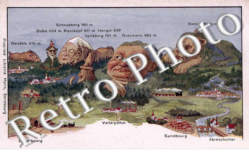 dessin de la vallée et des massifs