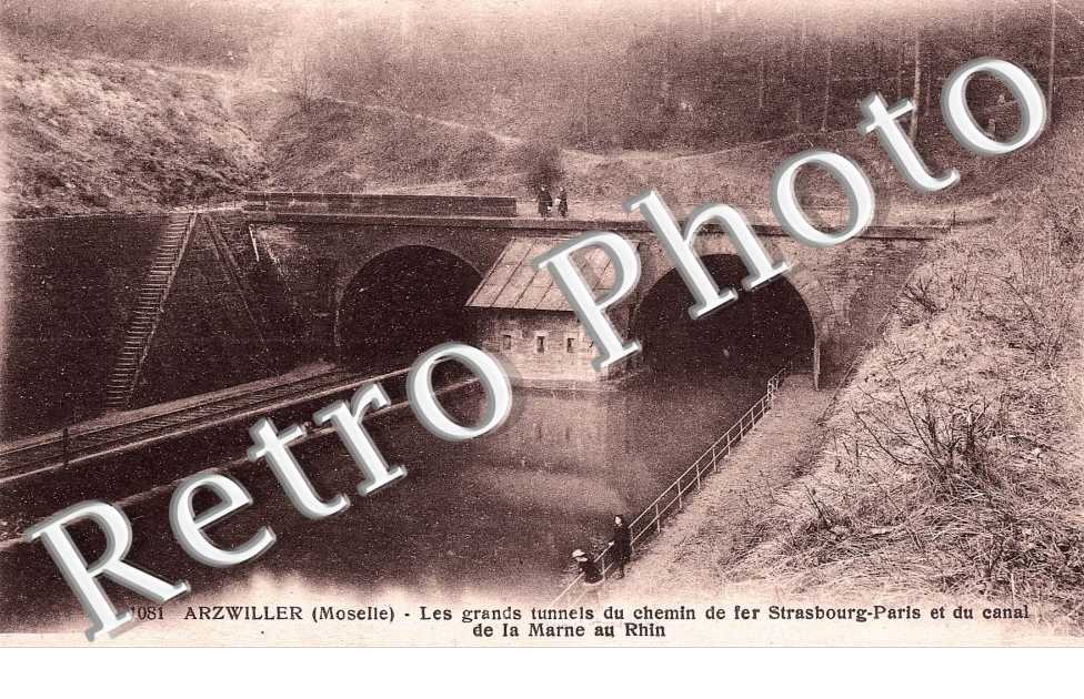 les grand tunnels du chemin de fer Strasbourg-Paris et du canal de la Marne au Rhin