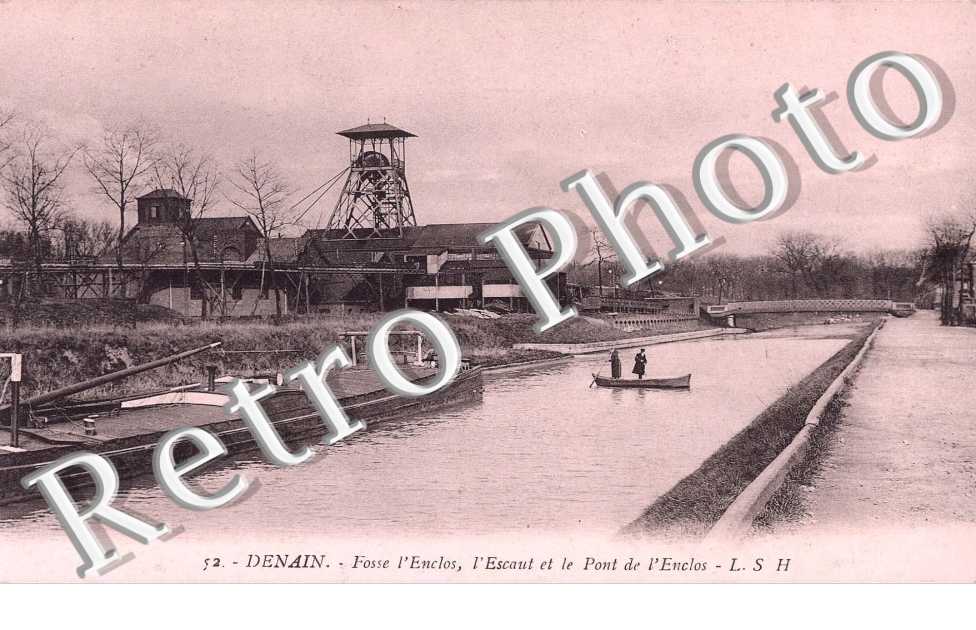 LA FOSSE. L&#039;ENCLOS, L&#039;Escaut et le pont de l&#039;Enclos