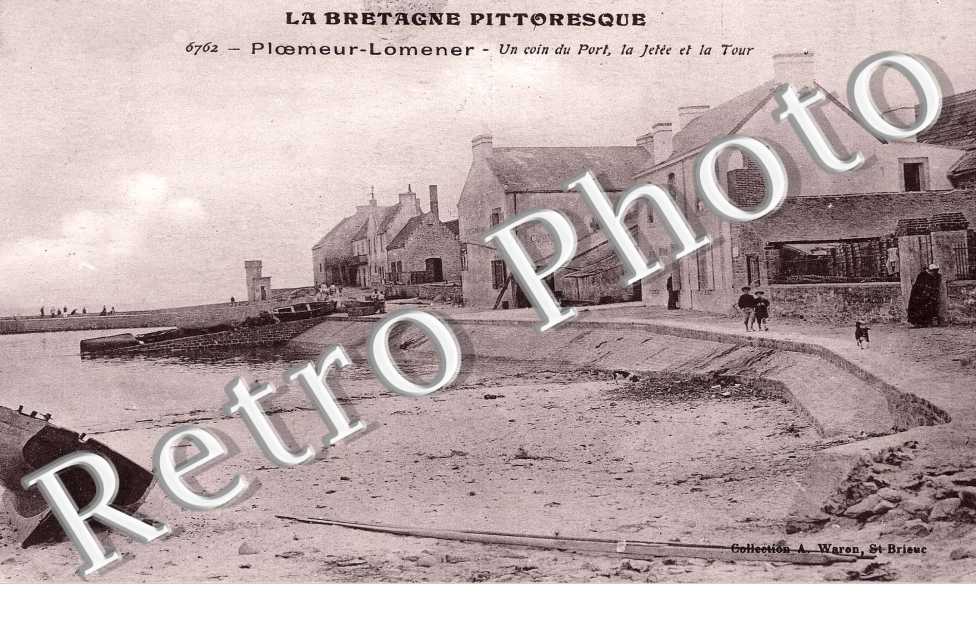 LOMENER - Un coin du Port, la jetée et la Tour