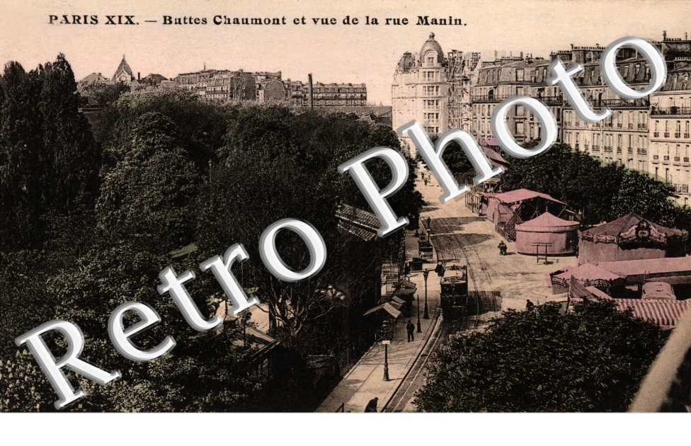 Buttes Chaumont et vue de la rue Manin