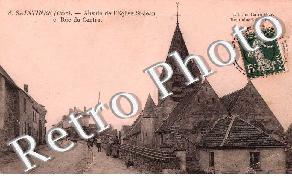 abside de l' eglise St-Jean et rue du centre
