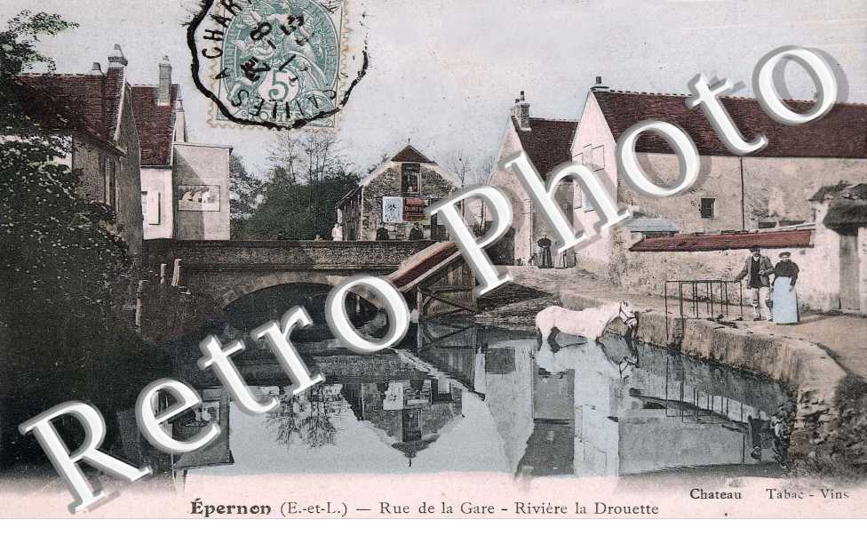 rue de la gare riviere la drouette (couleur)