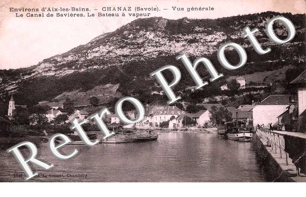 Vue generale - canal de Savieres - bateau a Vapeur