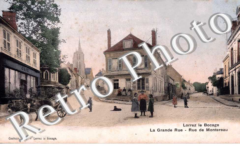 La grande rue - Rue de Montereau- attelage d'ane(couleur)
