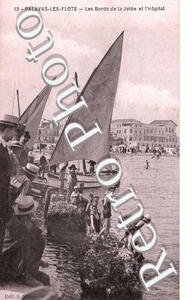 Carte Postale Ancienne Palavas-les-Flots - La Jetée Et Pêche à La Ligne - 1900
