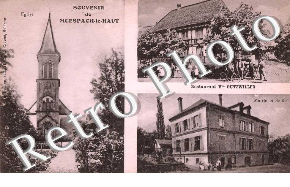 eglise - Restaurant Vve Gutzwiller - Mairie et ecole