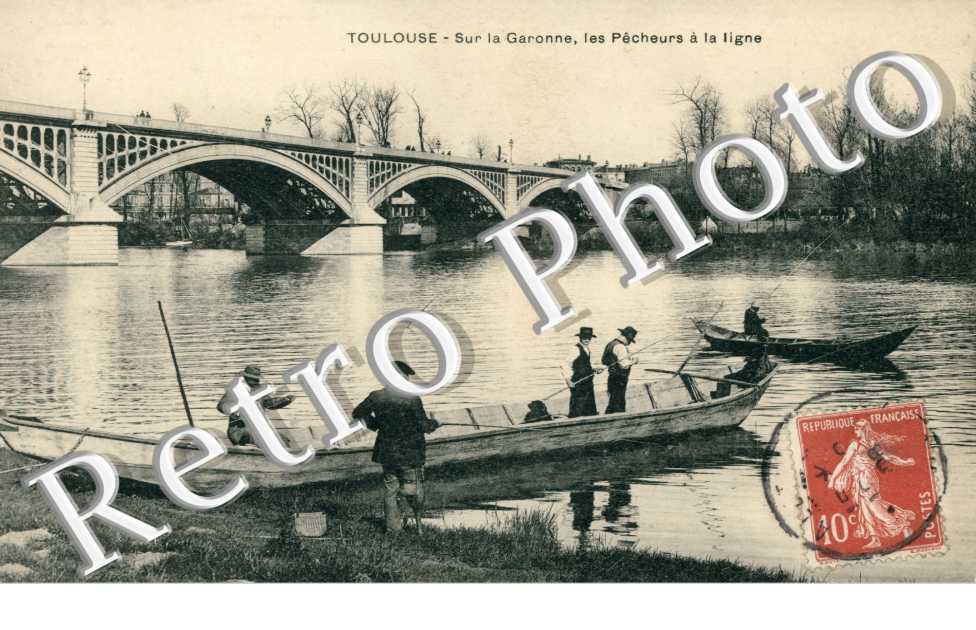 sur la Garonne, les pecheurs a la ligne