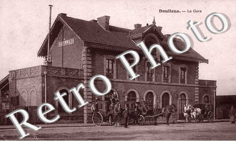 La gare - attelages de chevaux