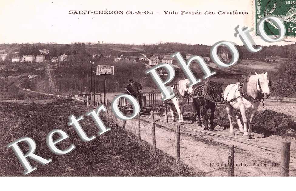 Voie ferree des carrieres - attelage de chevaux