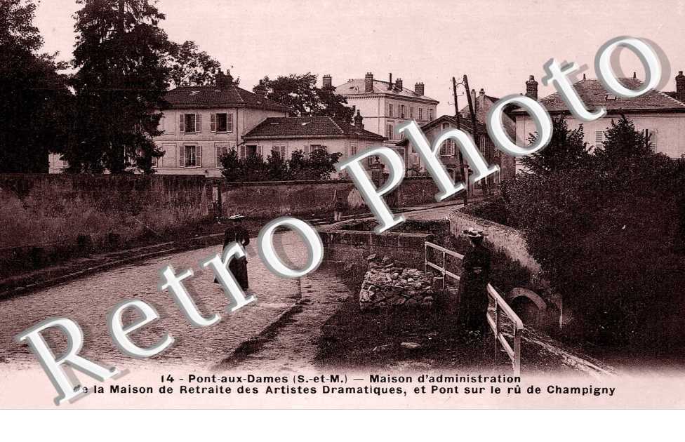 Maison d&#039;administration de la maison de retraite des artistes et pont sur le ru  