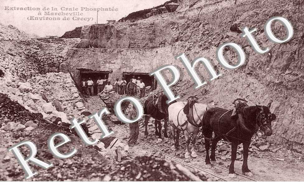 extraction de la craie phosphatee a Marcheville