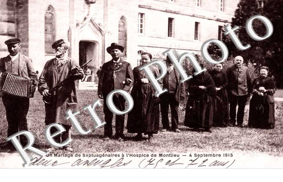 un mariage de septuagenaires a l&#039;hospice de Montlieu, 4 septembre 1915