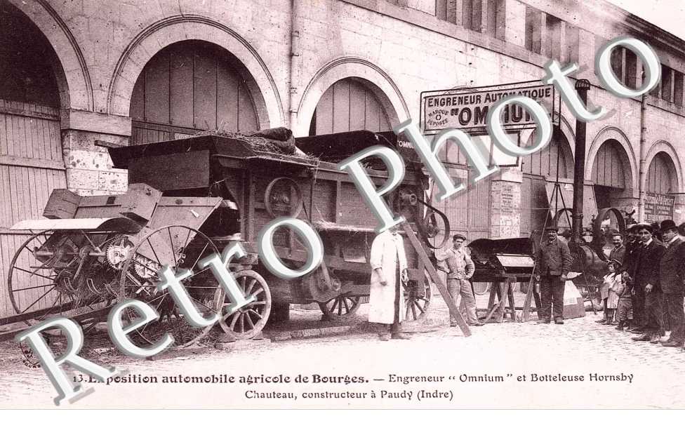 exposition automobile agricole de bourges,"omnium" et botteleuse Hornsby