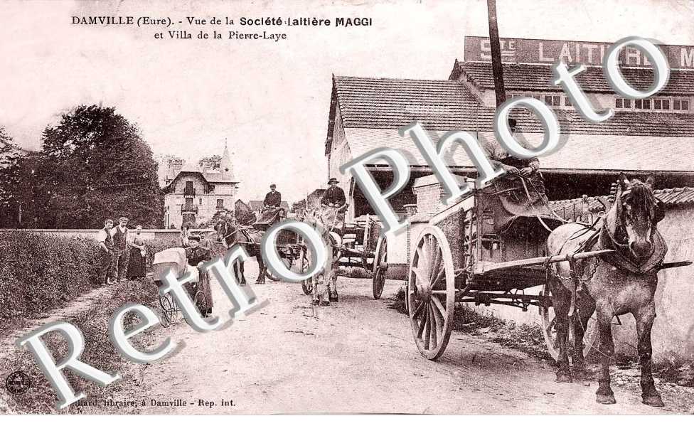 Vue de la societe laitiere Maggi et villa de la pierre-Laye