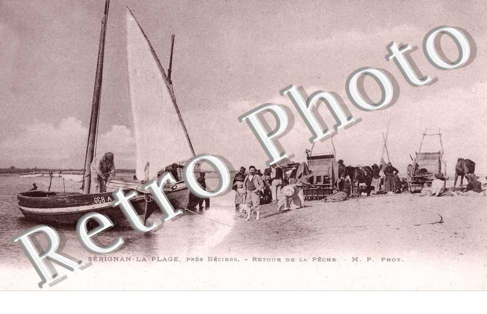 la plage, pres Beziers, retour de la peche