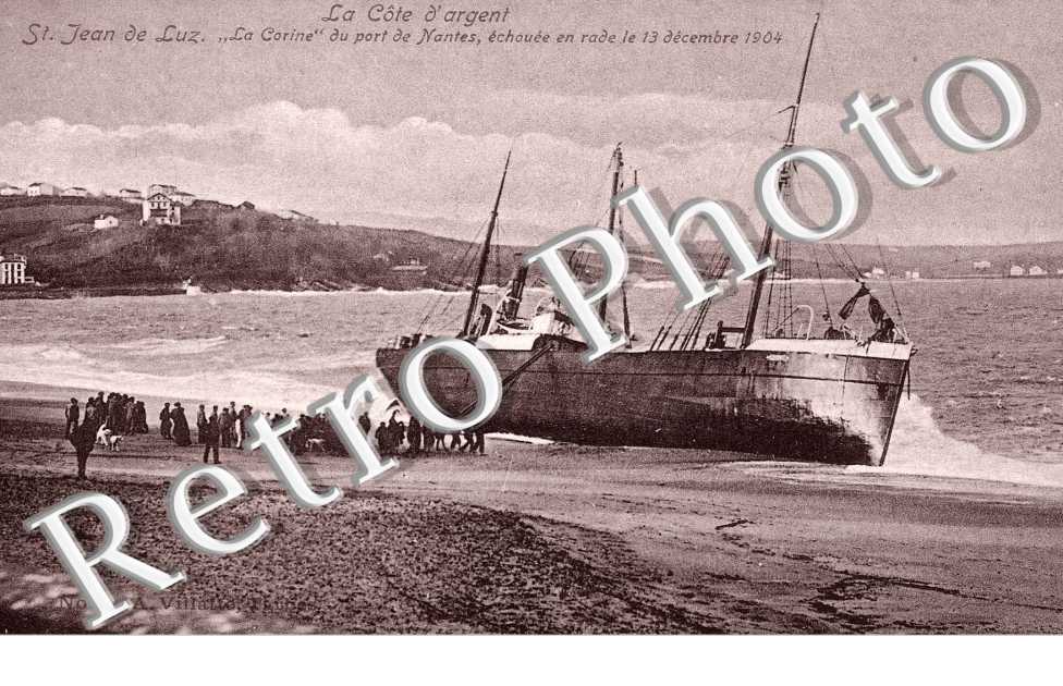 La Corine du port de Nantes, echoee en rade le 13 decembre 1904