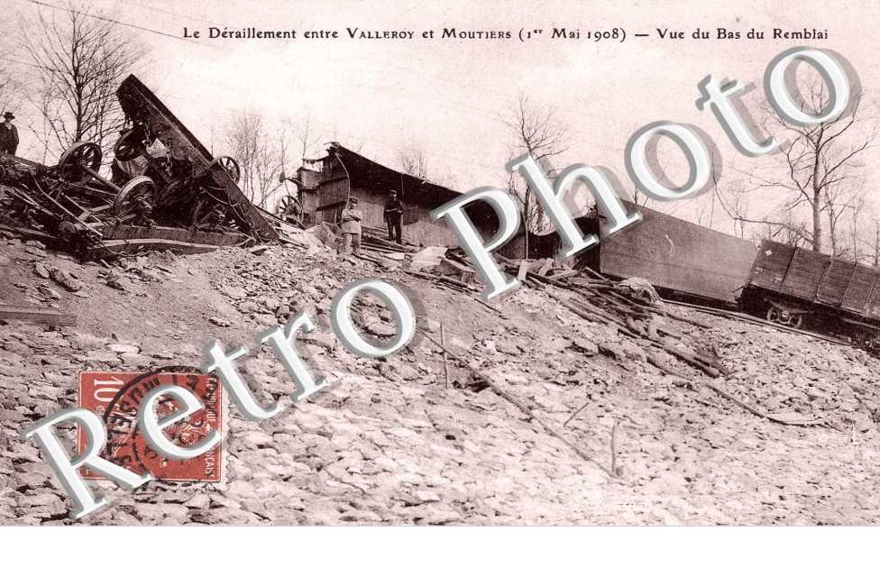 le deraillement entre Valleroy et Moutiers, vue du bas de Remblai