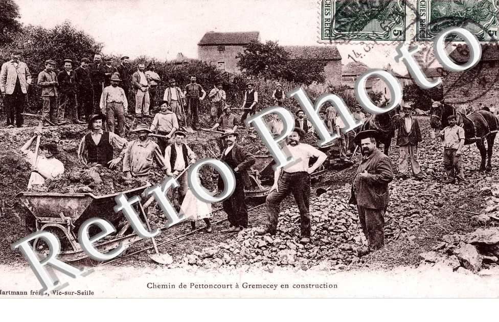 chemin de Pettoncourt a Gremecey en construction