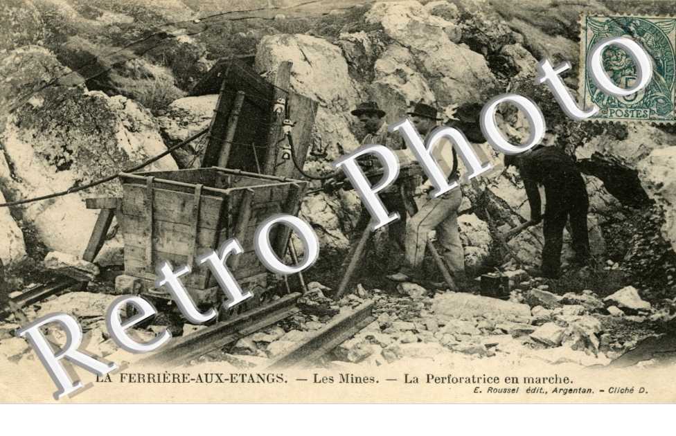les mines - la perforatrice en marche