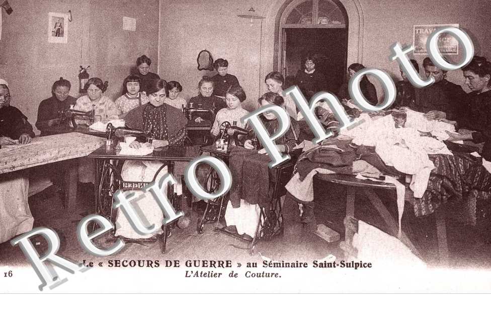 le secours de guerre au SEMINAIRE SAINT SULPICE L&#039;ATELIER DE COUTURE