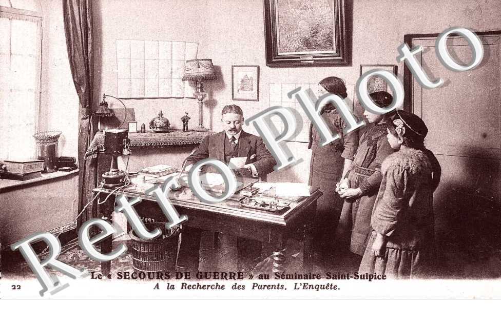 le secours de guerre au SEMINAIRE SAINT SULPICE A  la recherche des parents