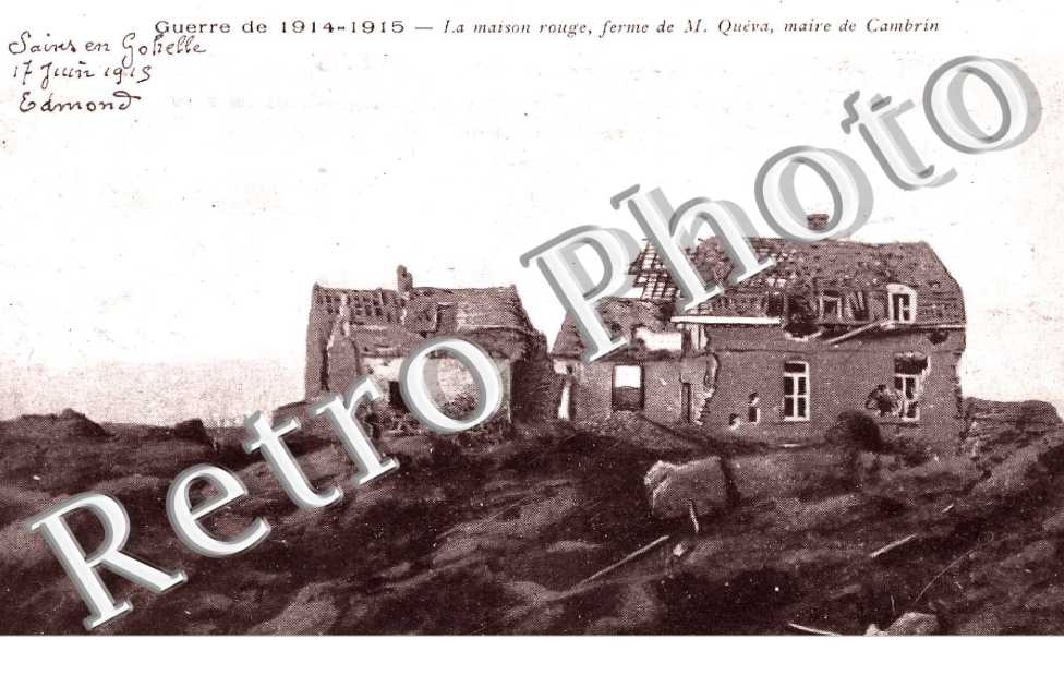 la maison rouge, ferme de M. Queva, maire de Cambrin