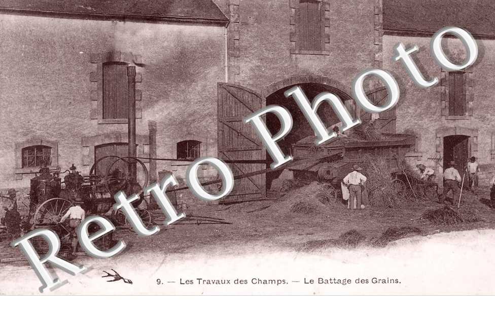 Le Battage des Grains - les travaux des champs