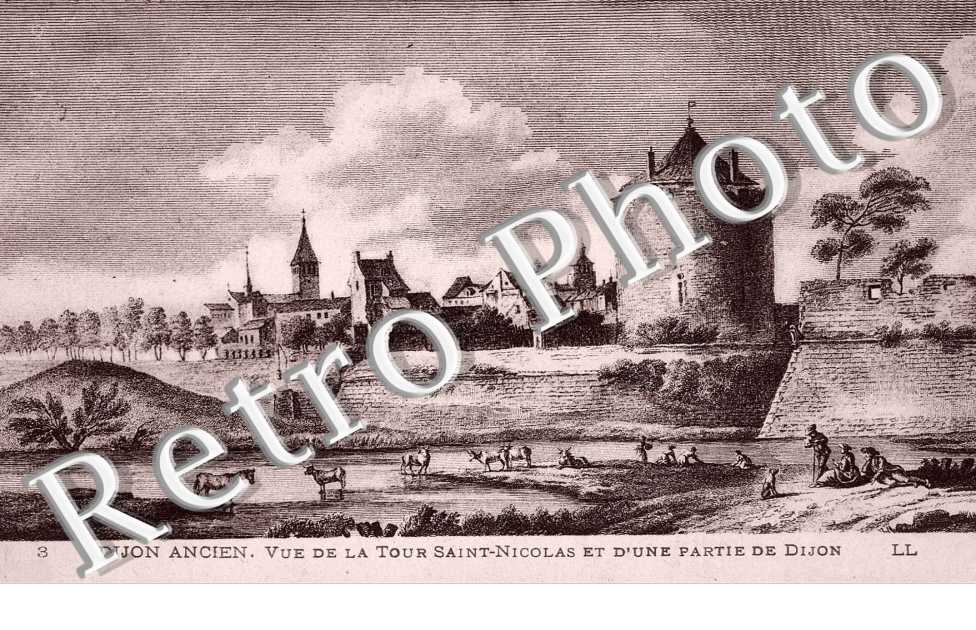 Vue de la Tour Saint-Nicolas et d'une partie de Dijon