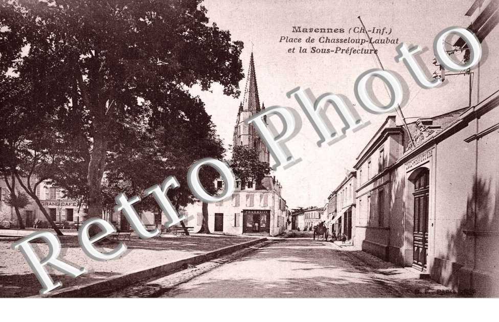 place de chasseloup-laubat et la sous-prefecture (carte tramee)