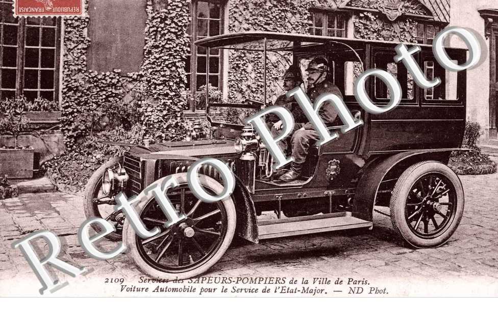SAPEURS POMPIERS -   Voiture automobile pour le service de l&#039;Etat-Major