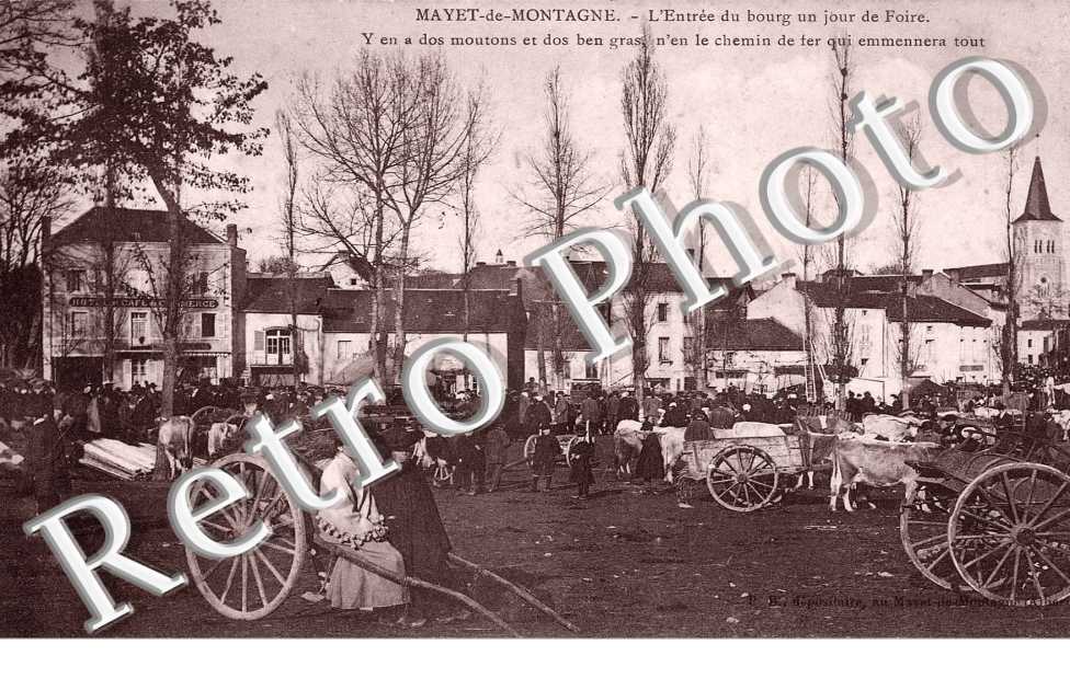 L&#039;entree du bourg un jour de foire
