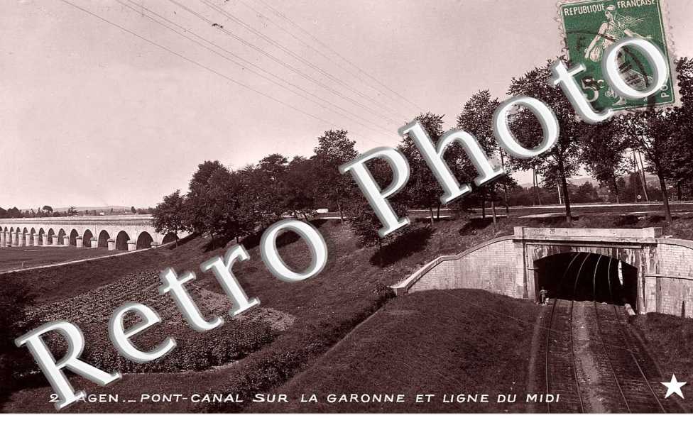Pont Canal sur la Garonne et ligne du Midi