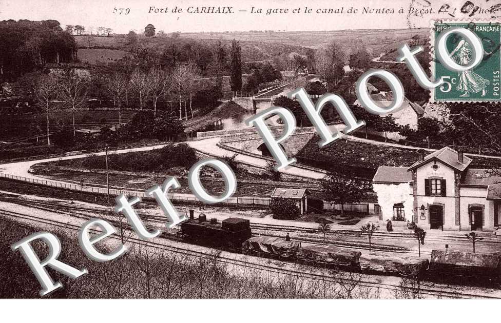 Fort de Carhaix. La Gare et le canal de nantes à Brest