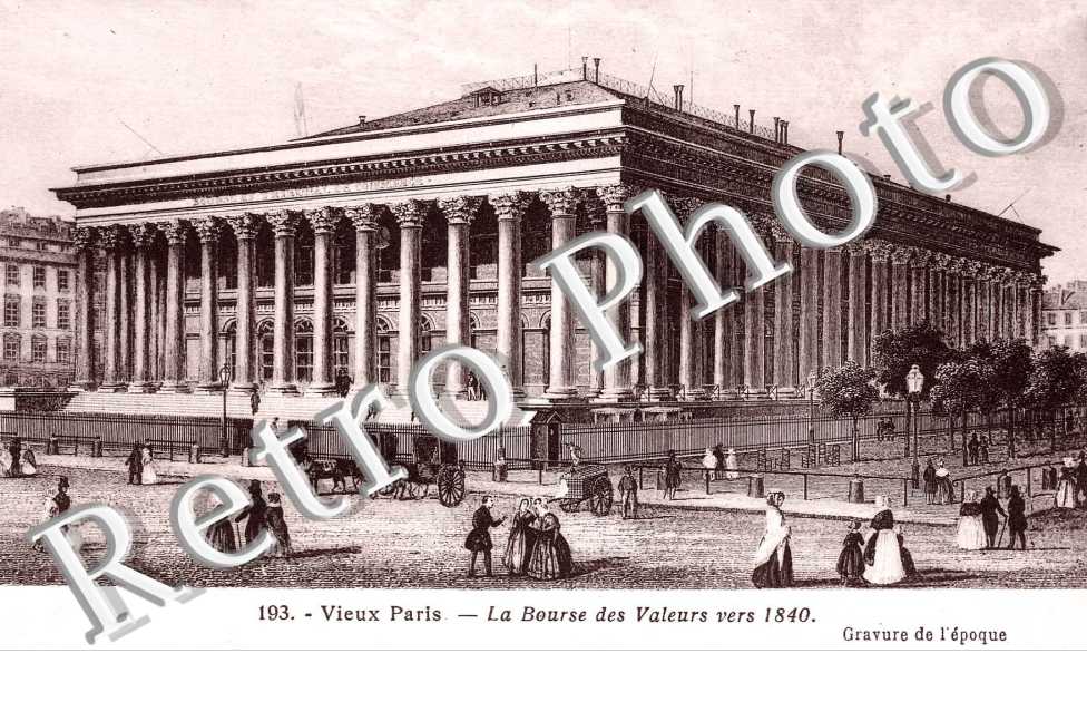 VIEUX PARIS LA BOURSE DES VALEURS VERS 1840