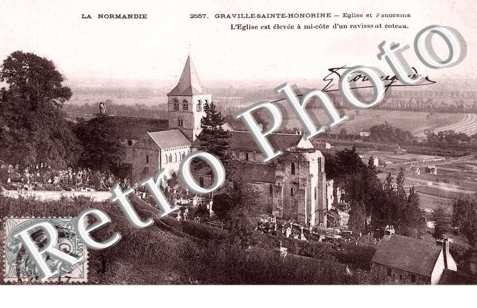 GRAVILLE SAINTE HONORINE- Eglise et Panorama