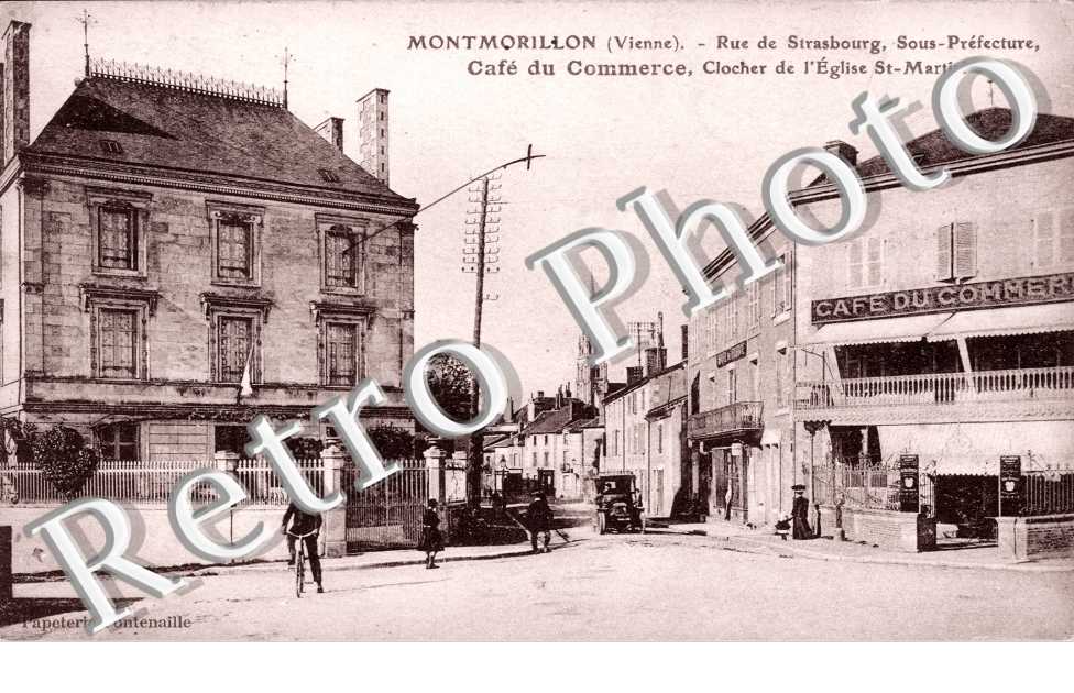 Rue de Strasbourg, Sous-Prefecture, Cafe du Commerce, Clocher de l'Eglise Saint-Martial