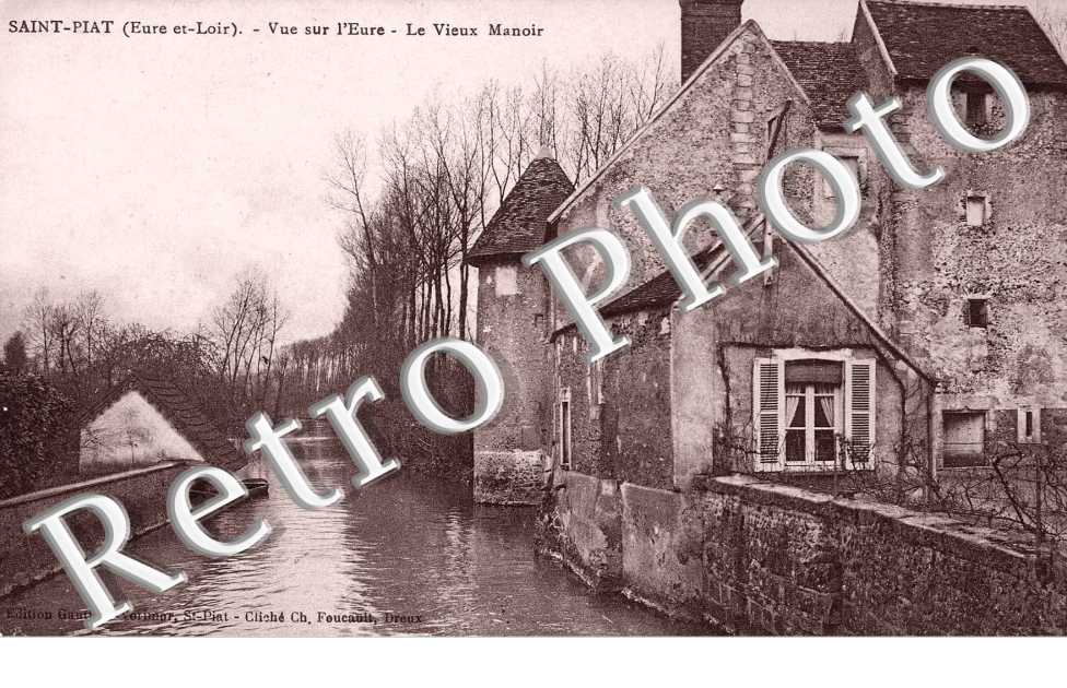 vue sur l&#039; Eure, le vieux manoir
