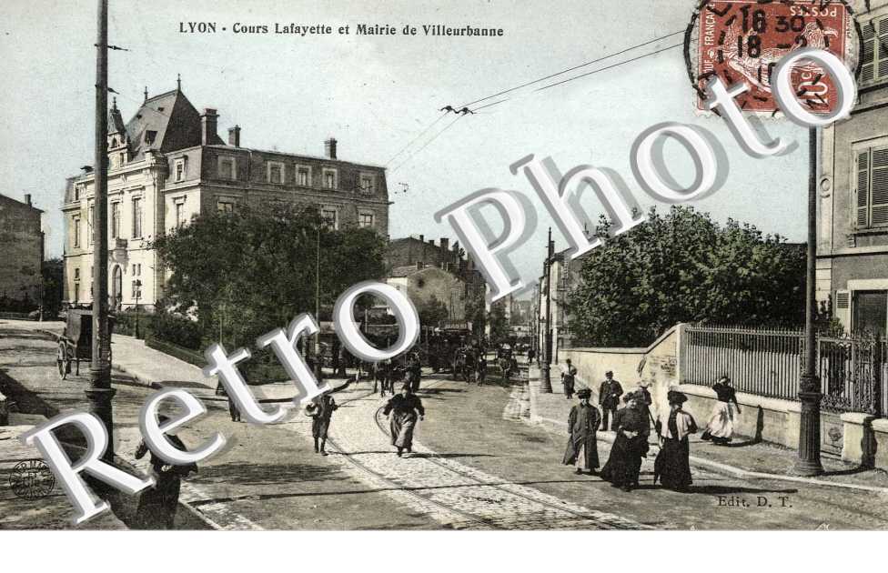 Cours Lafayette et mairie de Villeurbanne