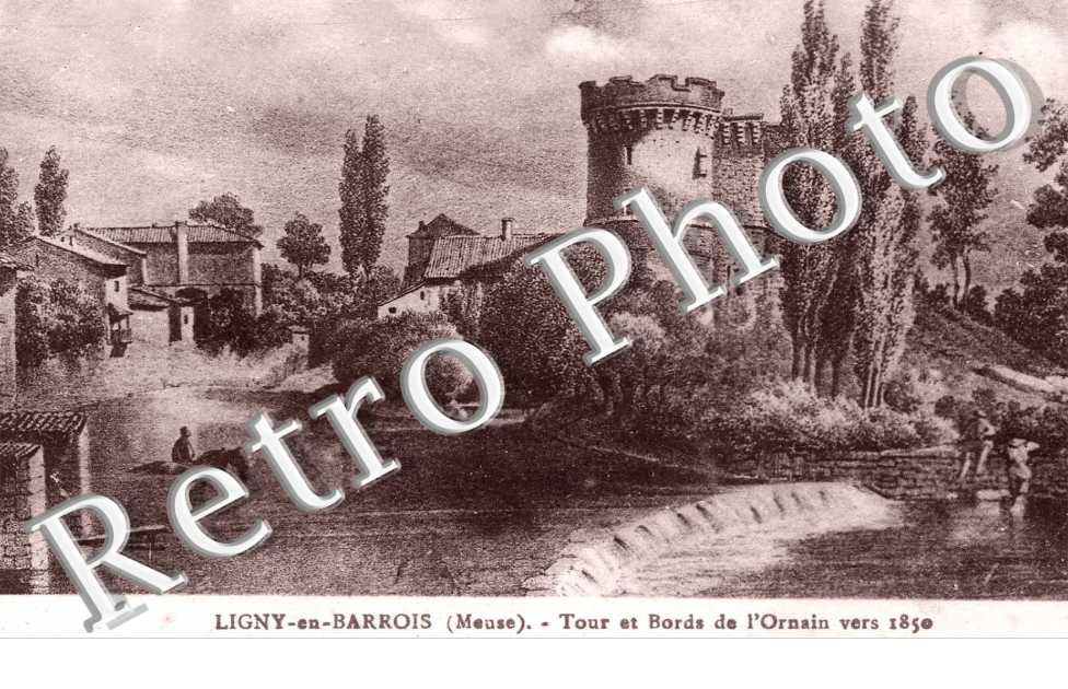 tour et bords de l'Ornain vers 1850
