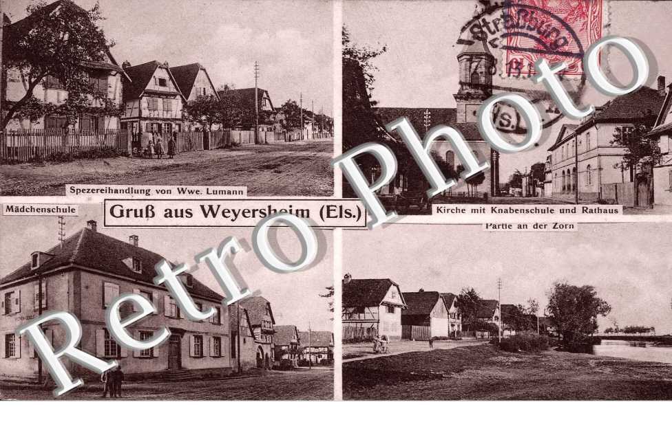 SPEZEREIHANDLUNG von Wwe Lumann Madschenshule Kirche mit Knabenschule und Rathaus